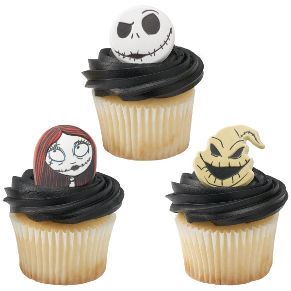 Disney Tim Burton's The Nightmare Before Christmas Jack Skellington, Sally, and Oogie Boogie Cupcake Rings