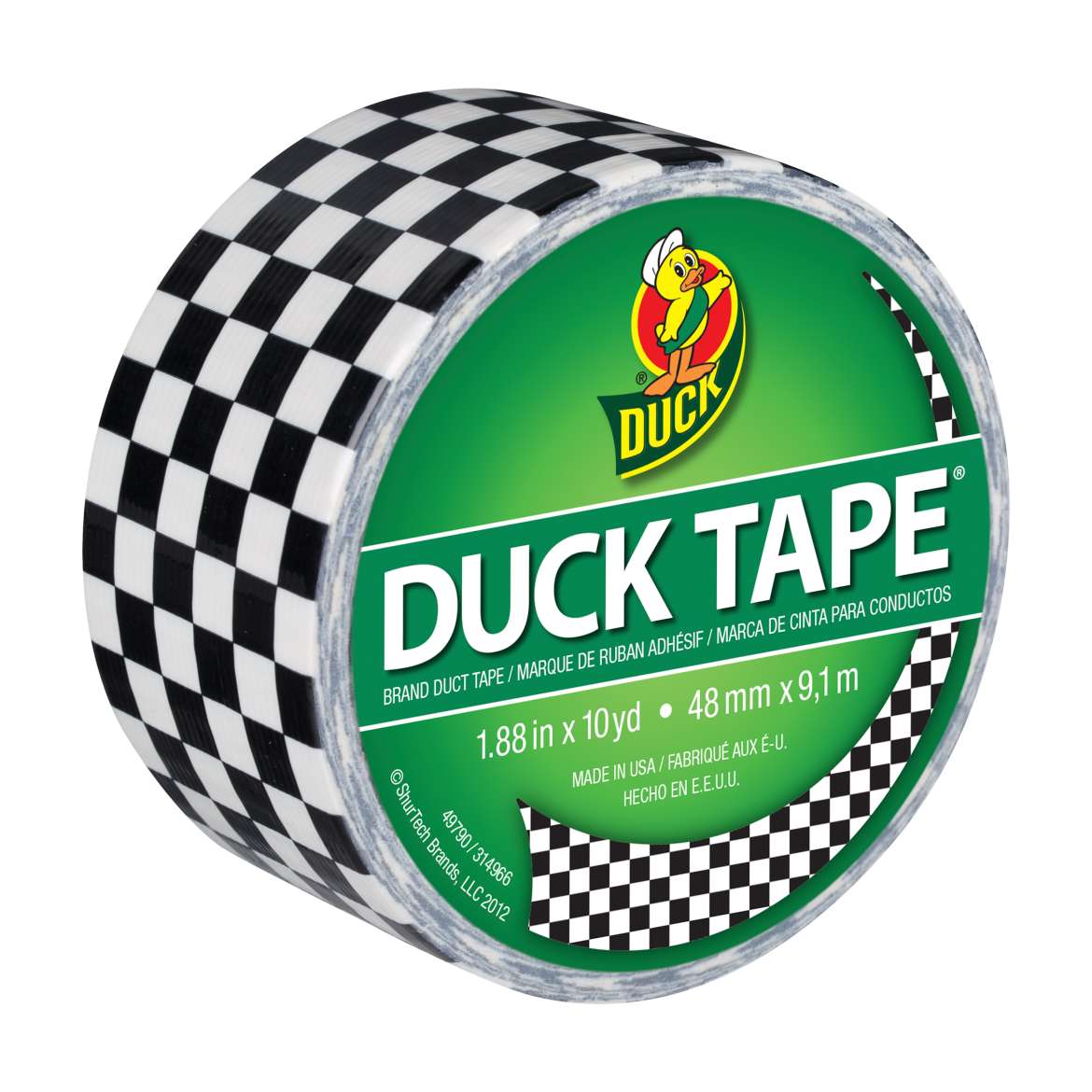 Printed Duck Tape® Brand Duct Tape - Checker, 1.88 in. x 10 yd. Image