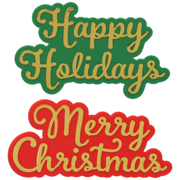 Holiday Sayings Metallic Layon