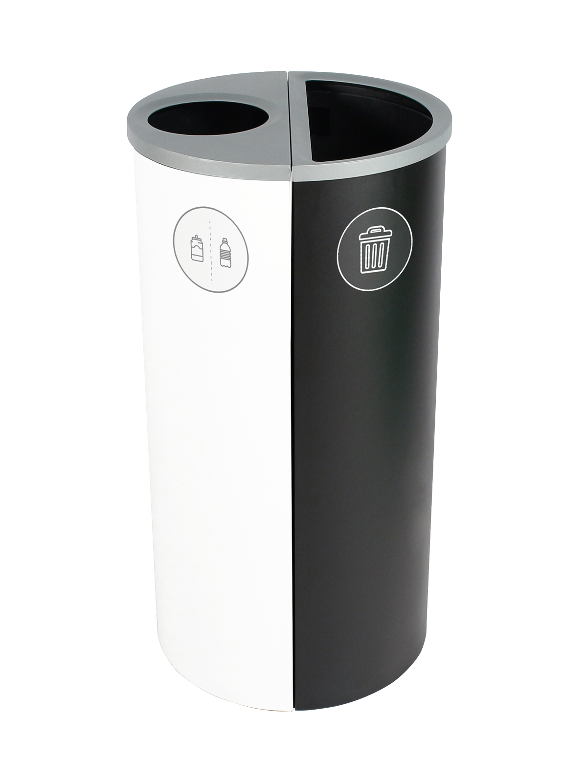 SPECTRUM – Double – Kit – Cans & Bottles-Waste – Circle-Full – White-Black