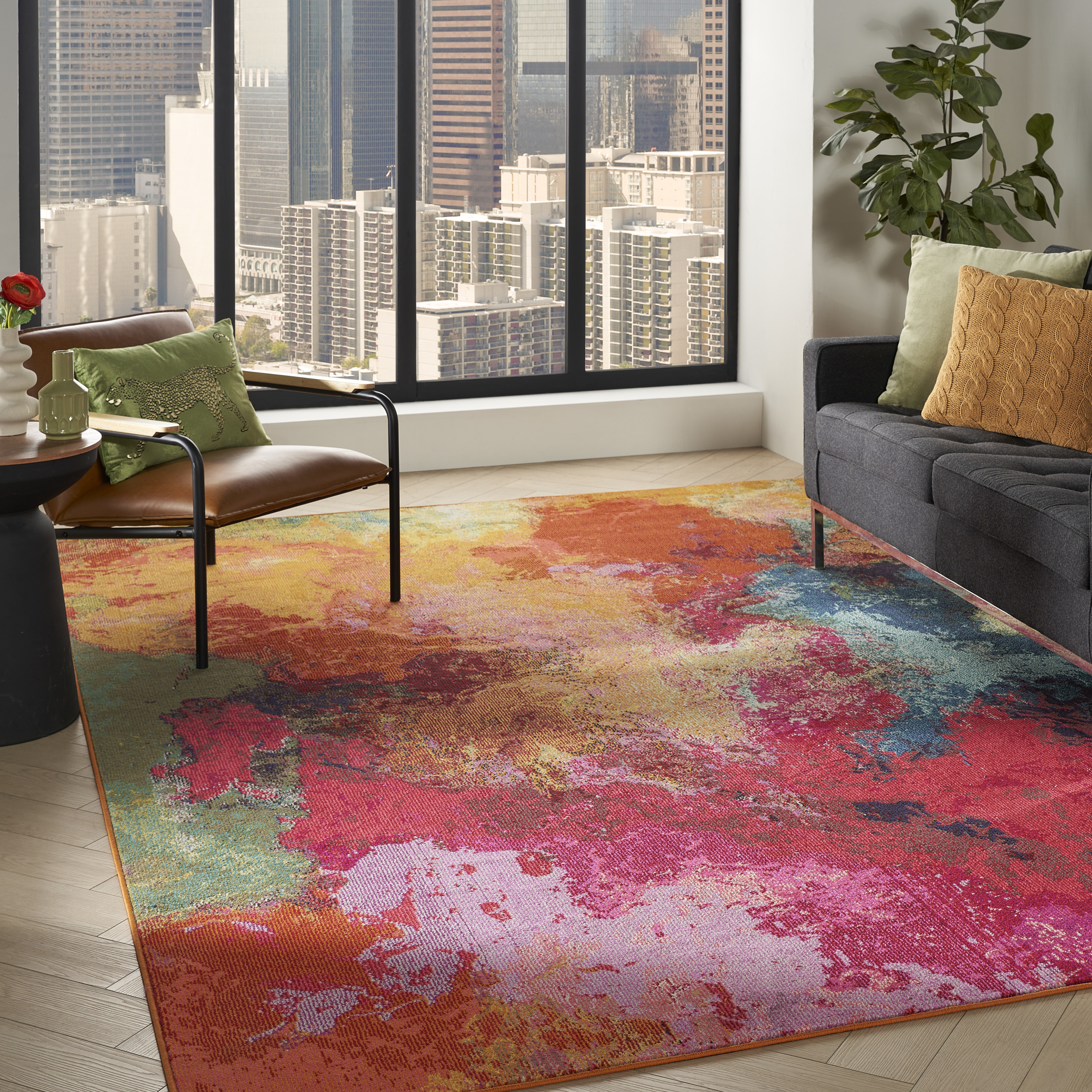 Nourison Celestial 7'10" x 10'6" Palette Modern Indoor Rug