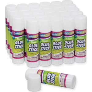 Glue Sticks, Clear, 1.41 oz., 30 Count
