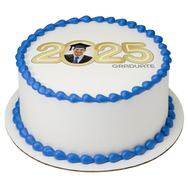 Gold 2025 Graduate PhotoCake® Edible Image® Frame