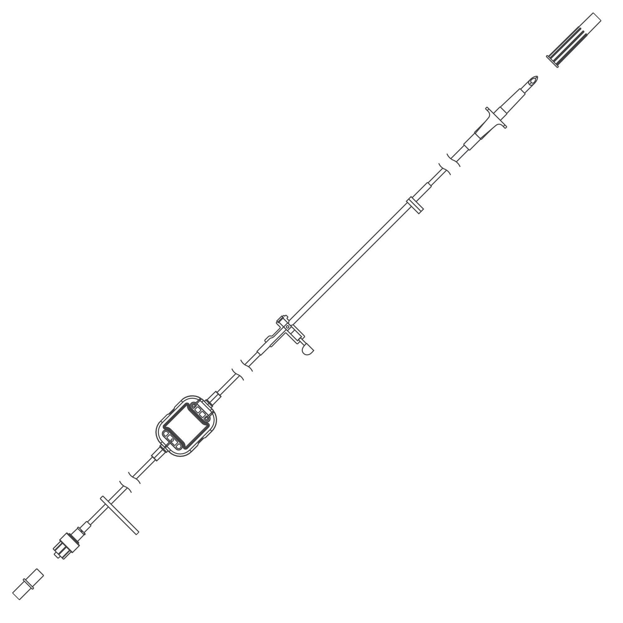 Zevex ADMIN SET, N/DEHP N/VENT SPIKE& 1.2U FLTR 99" (20/CS)