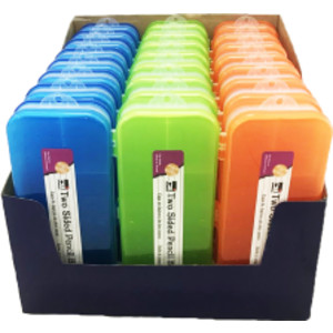 Pencil Box, Double Sided, Assorted Colors, Pack of 24