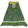 Hillyard, Antimicrobial Blend Looped-End Wet Mop Head with 1.25" Headband, Small, Green