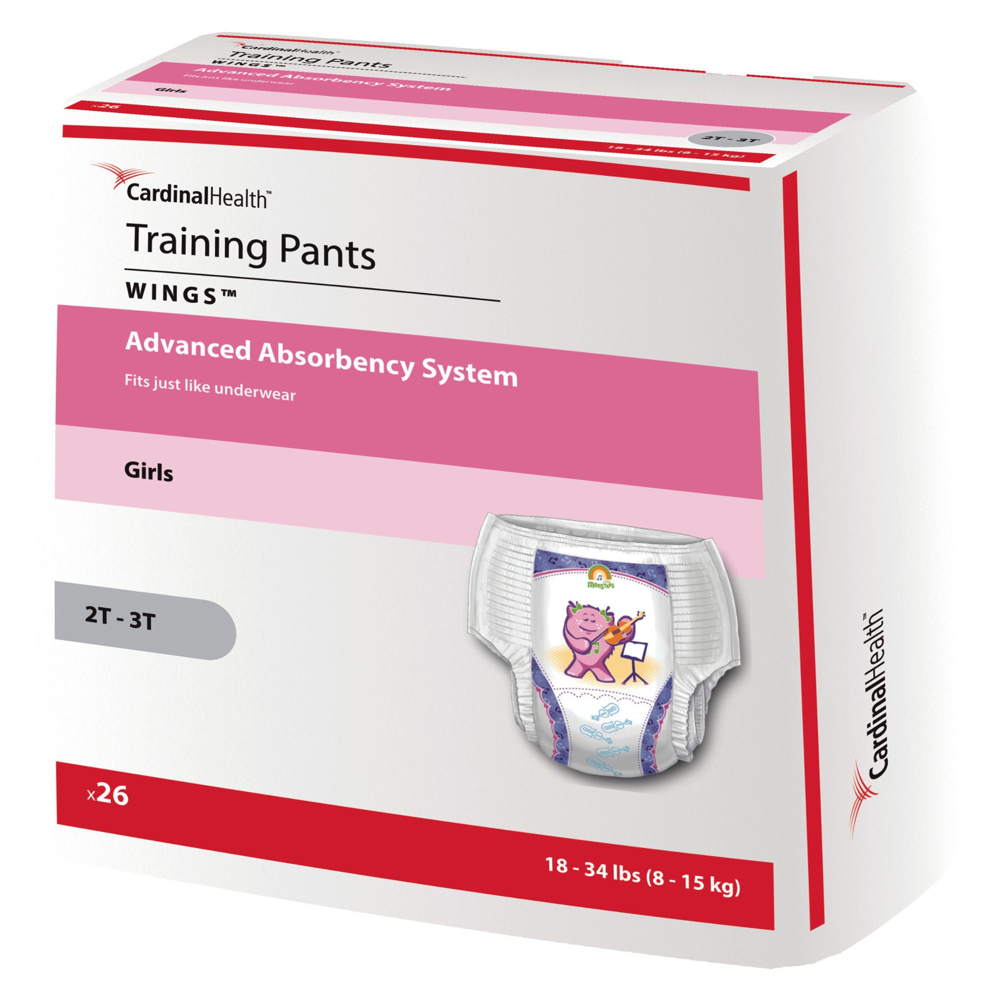 Curity Training Pants, Medium for Little Girls weighing 18 – 34 lbs.