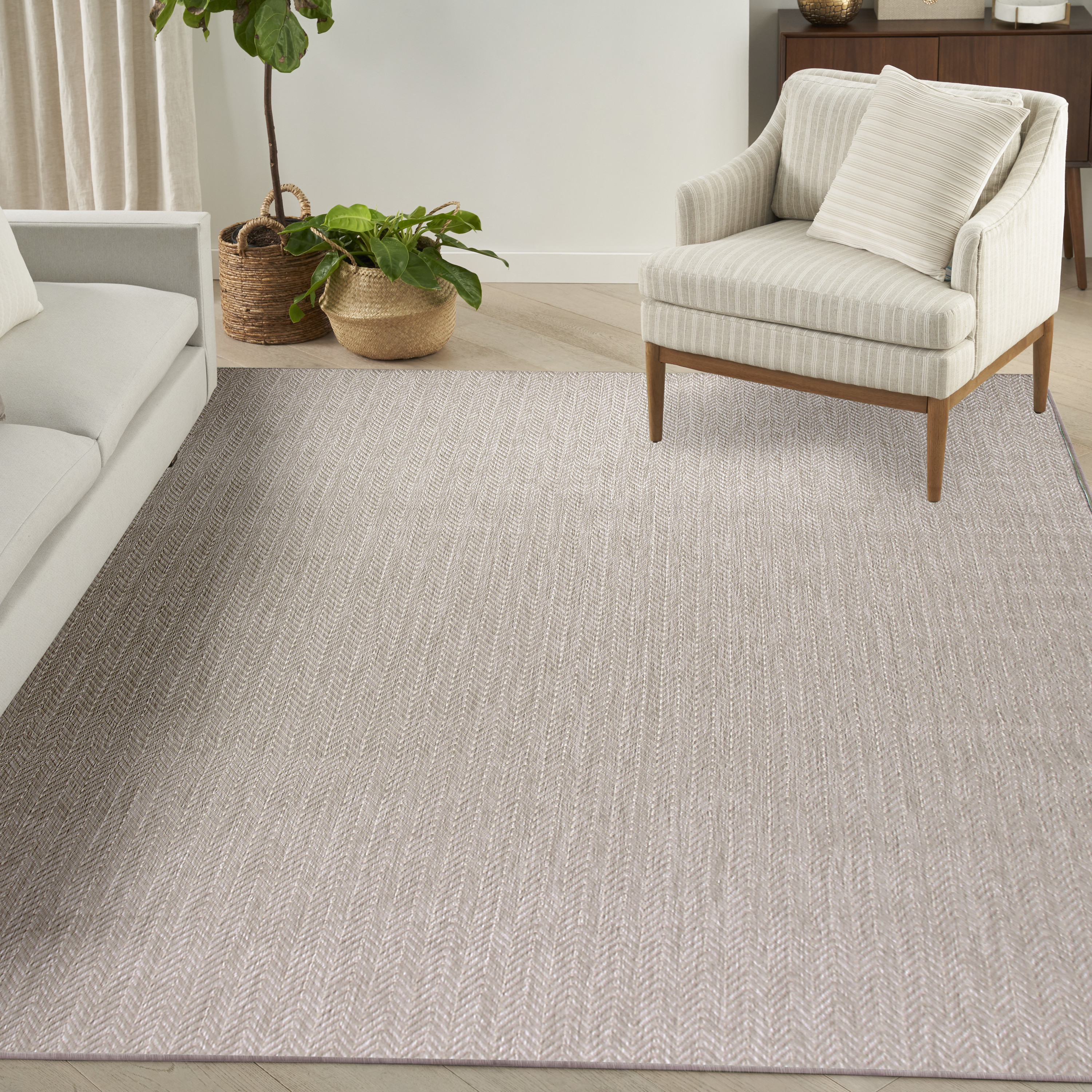Nourison Horizon Indoor/Outdoor 10' x 14' Grey Modern Rug
