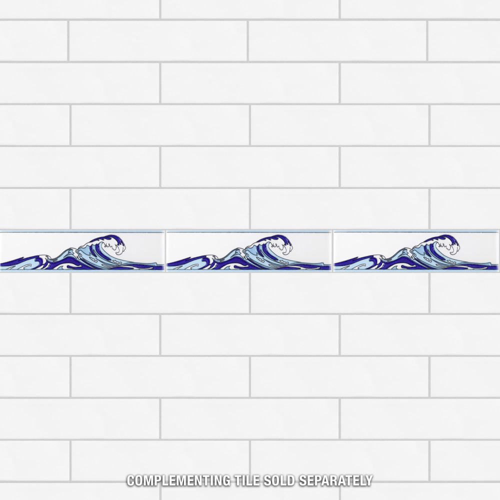 Captain Wave Pacific Blue 2 in. x 7-7/8 in. Ceramic Wall Trim