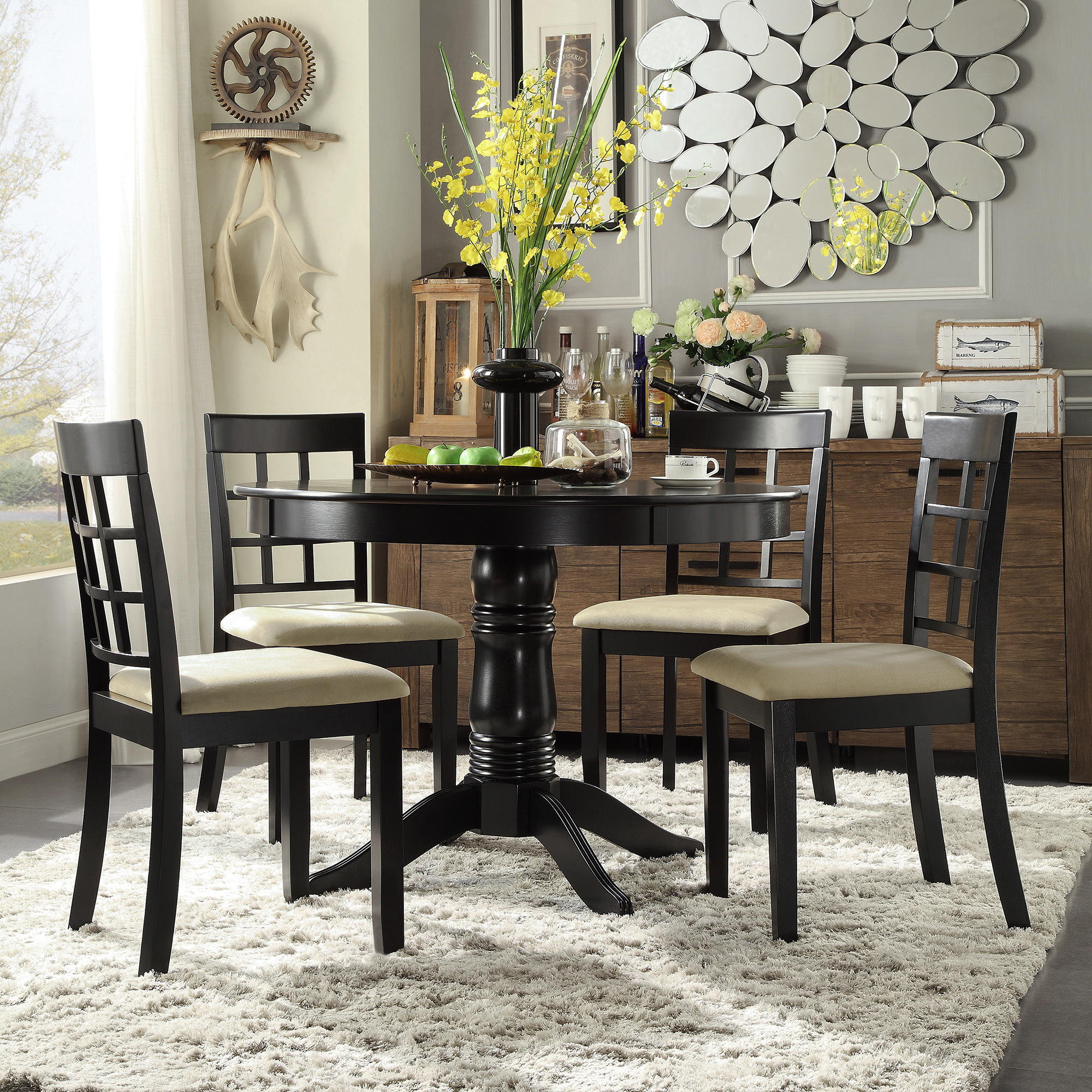 Black Wood Dining Set