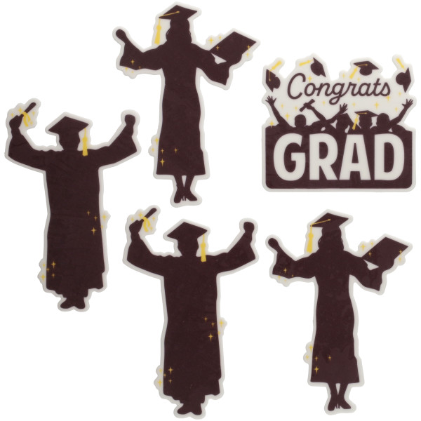 Grad Silhouette Medallions Made Simply™ SugarStyle® Edible Decorations