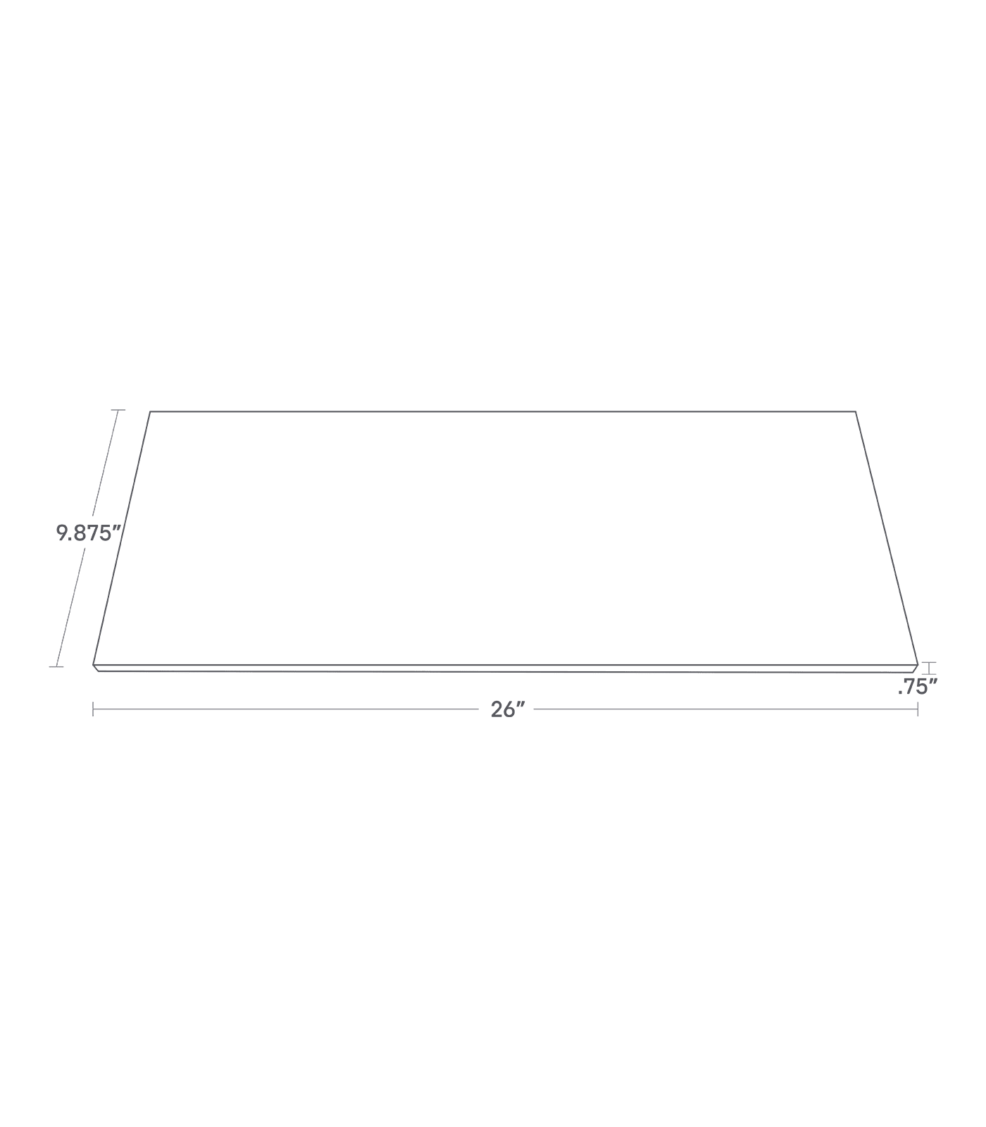 TOWER Replacement Wooden Top. 26 inches long, 9.875 inches wide, .75 inches tall.