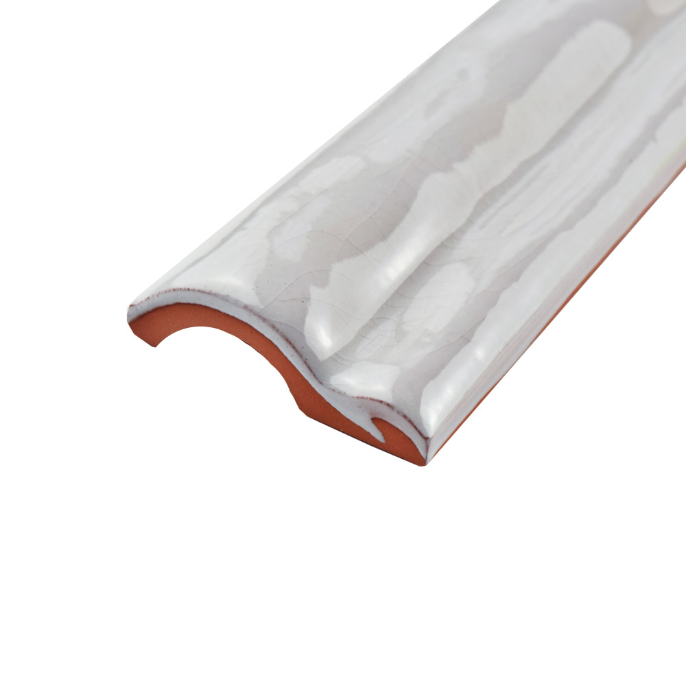 Antic Craquelle Moldura Gris Oscuro 2 in. x 6 in. Ceramic Wall Trim