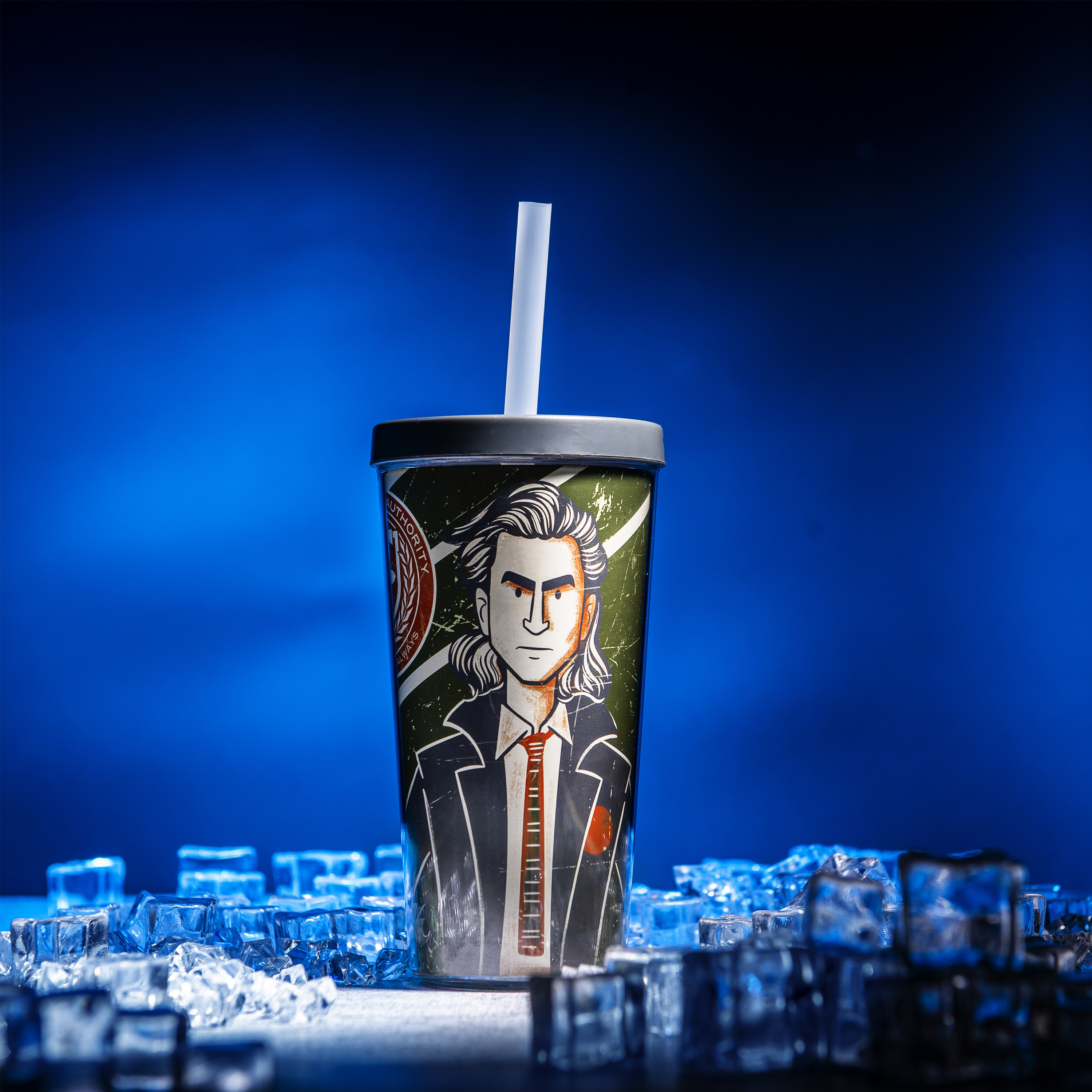 Marvel Comics 16 ounce Reusable Insulated Tumbler with Straw, Loki slideshow image 3 Marvel Comics 16 ounce Reusable Insulated Tumbler with Straw, Loki slideshow image 3