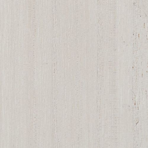 Pale painted wooden panel with vertical grain and subtle weathered streaks; surface lies flat, displaying lightly distressed texture in a neutral, evenly lit background.