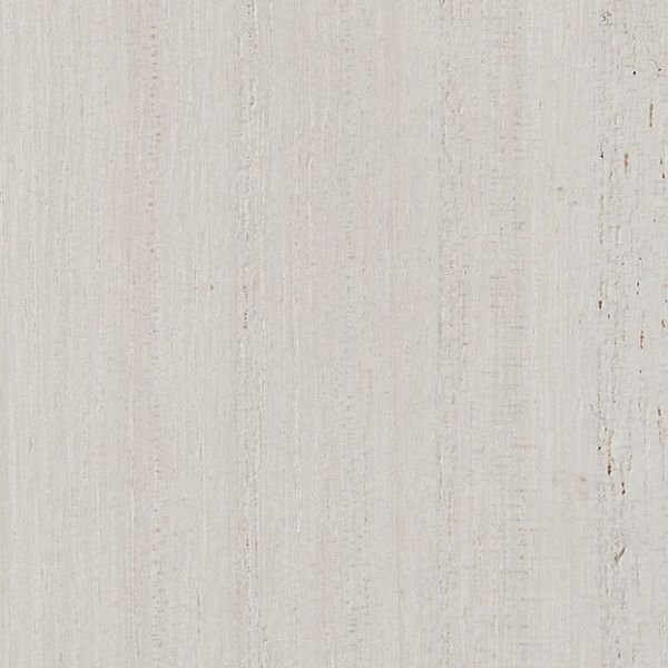 Pale painted wooden panel with vertical grain and subtle weathered streaks; surface lies flat, displaying lightly distressed texture in a neutral, evenly lit background.
