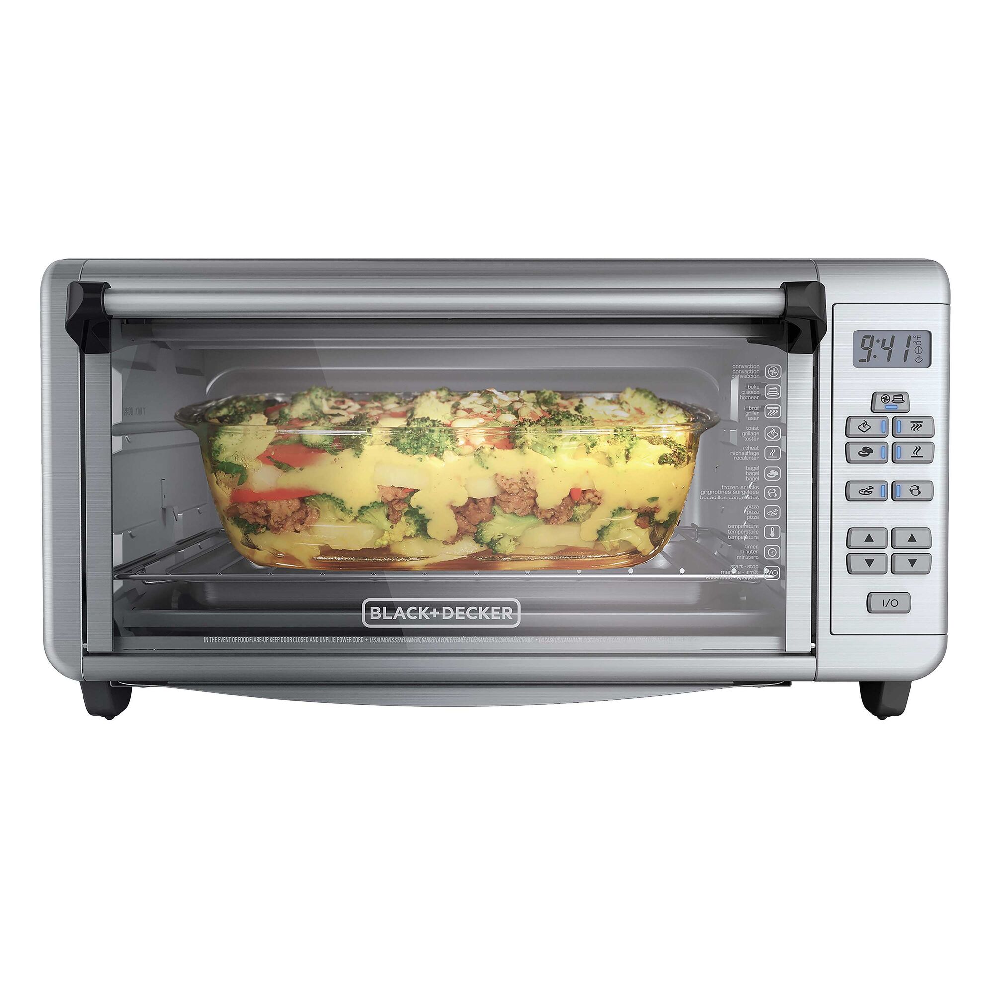 8 Slice digital extra wide convection oven.