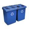 Rubbermaid Commercial, Glutton, Four-Stream, 92 gal, Resin, Blue, Square, Receptacle