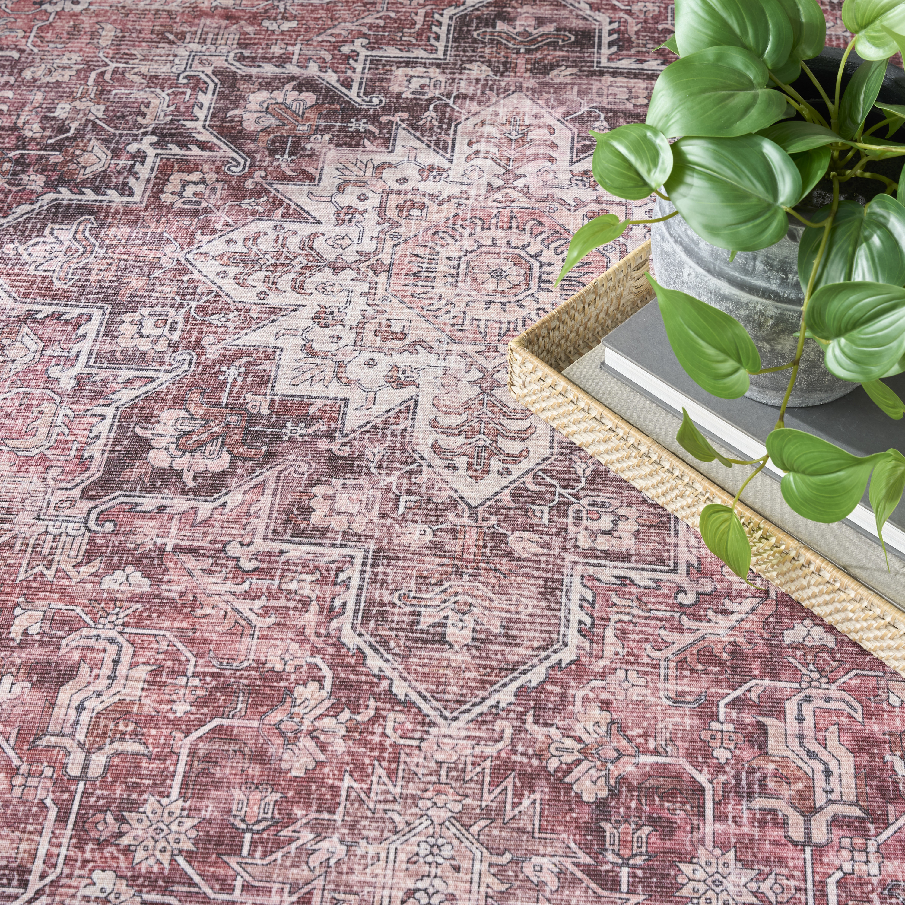 Nourison Nourison Washables 8' x 10' Red Vintage Indoor Rug