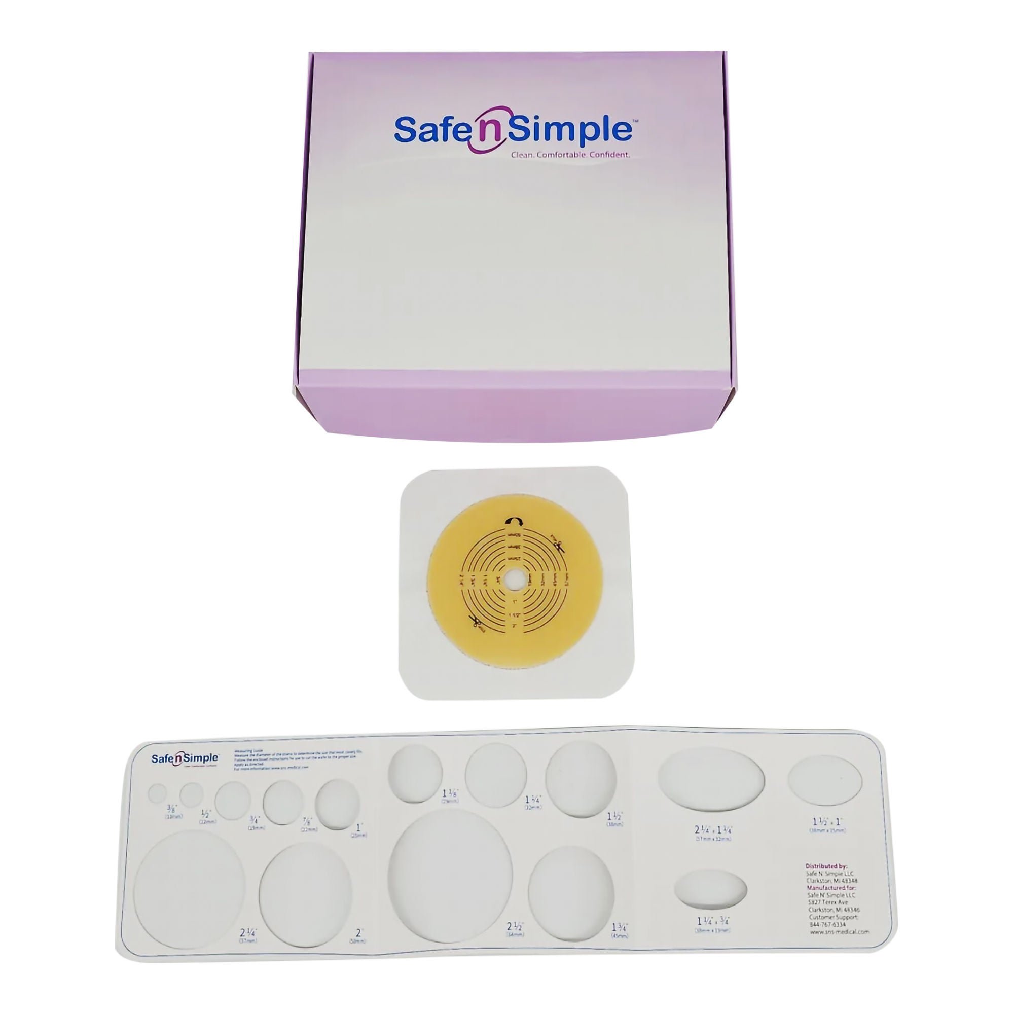 Safe N Simple WAFER, OSTOMY 2PC STD TAPE COLLAR WHT 2 3/4" (10/BX 8BX/CS)
