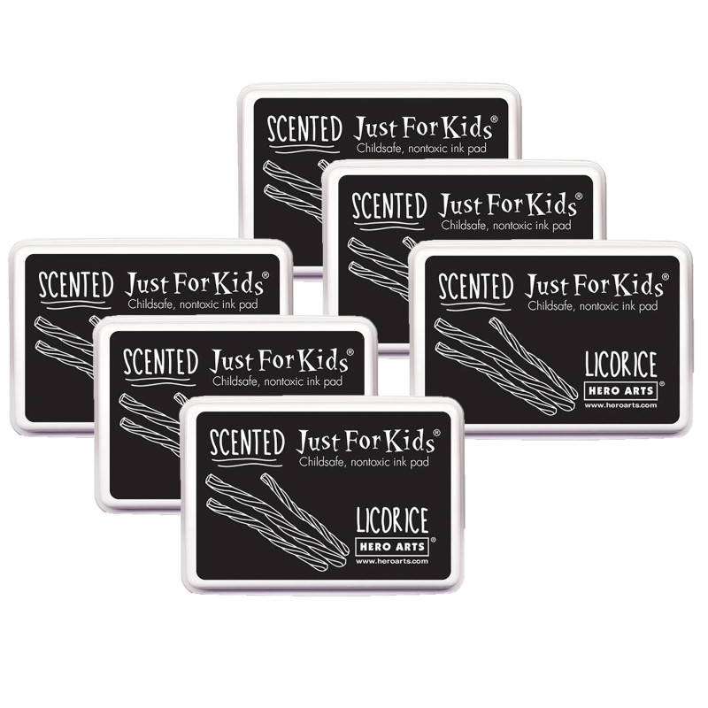 Just for Kids® Scented Ink Pad Licorice/Black, Pack of 6