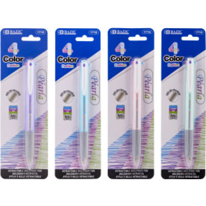 4-Color Fashion Pen with Cushion Grip, Assorted Barrel Color, 1 Pen