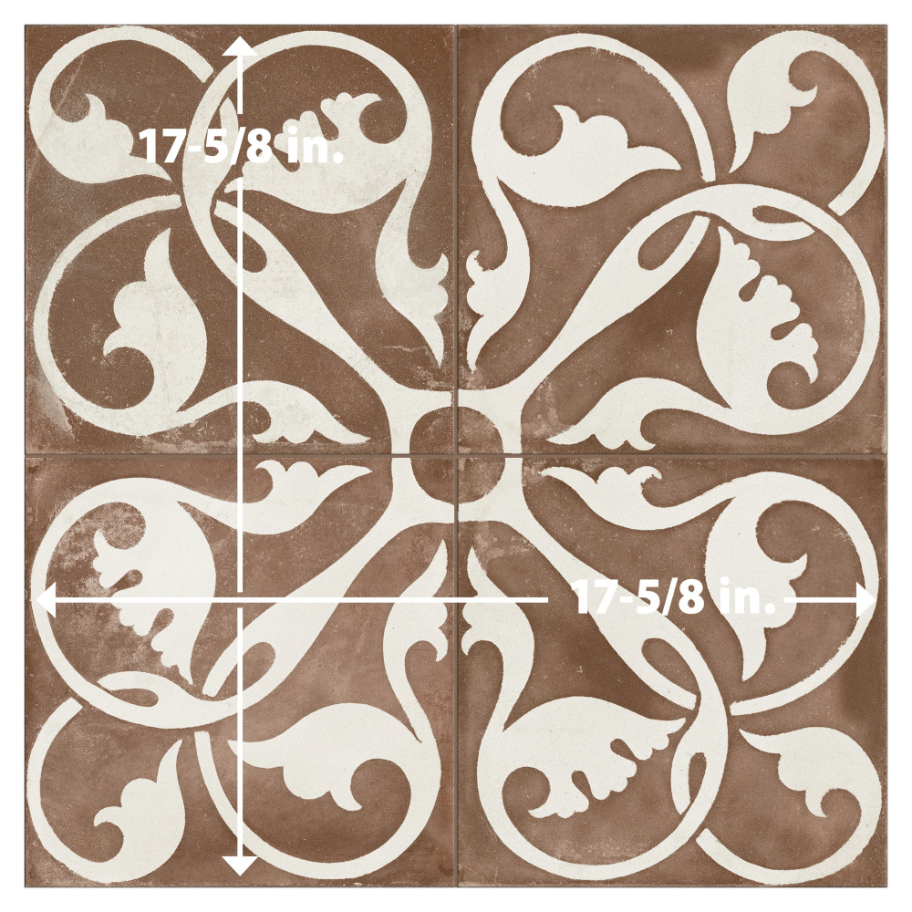 Kings Nouveau Ruby 17-5/8 in. x 17-5/8 in. Ceramic Floor and Wall Tile