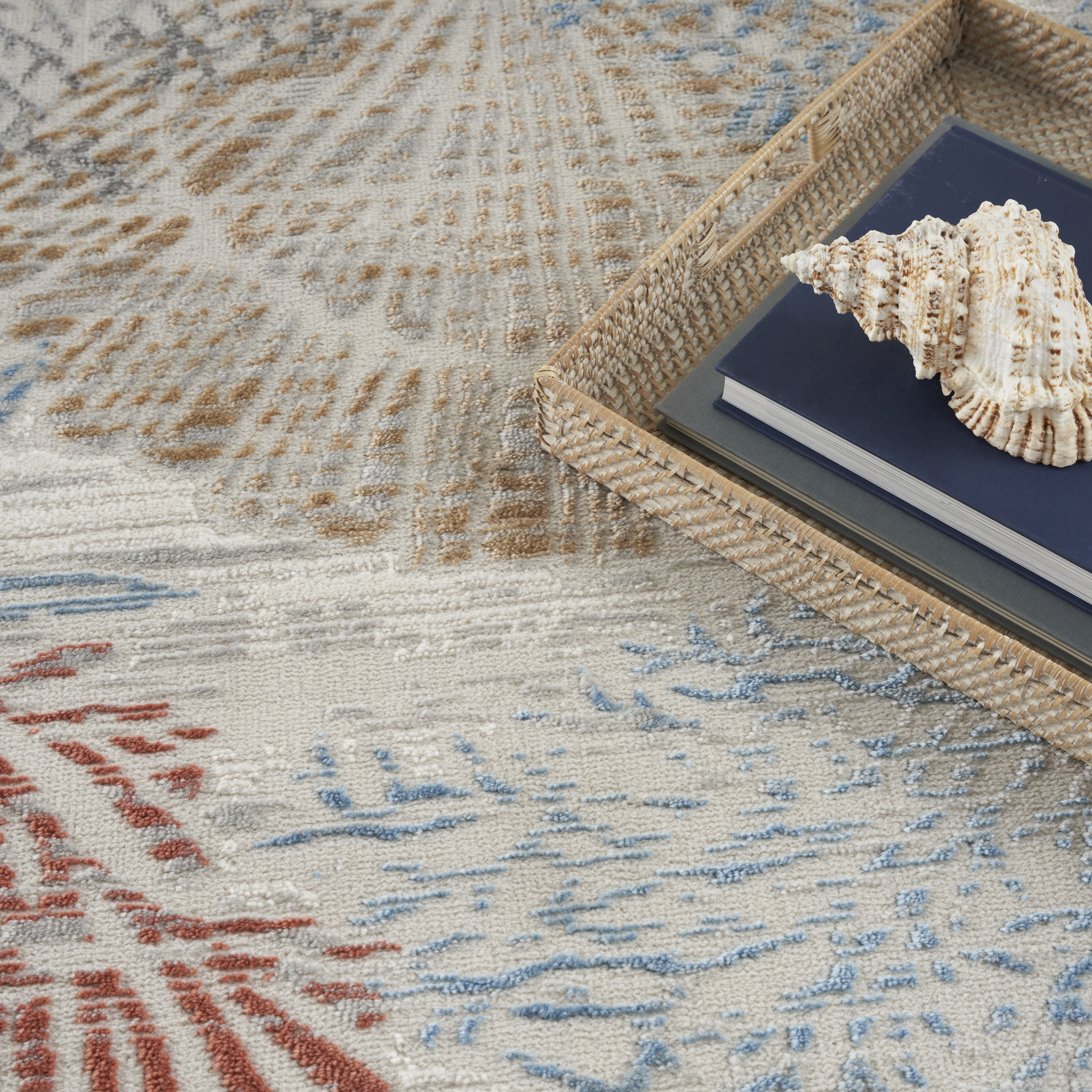 Nourison Seaside 7'10" x Round Multicolor Coastal, Nautical & Beach Indoor Rug