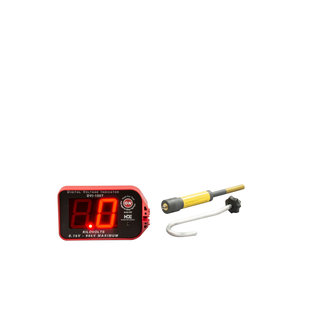 Product image for Greenlee DVI-100T/K01 Digital Voltage Indicator Kit with Overhead Hook Probe, 100V to 99kV, 60Hz