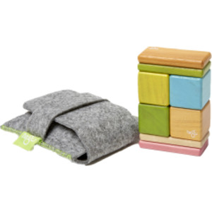 Magnetic Wooden Blocks, Tints, 8-Piece Pocket Pouch