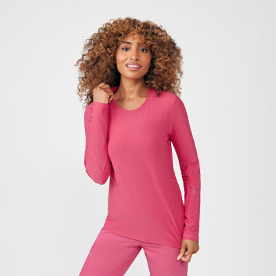 White Cross VIBE WT311 Women&#8216;s Breathable 1-Pocket Moisture Wicking Tuckable Long-Sleeve Tee-White Cross