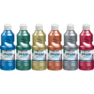 Washable Ready-to-Use Tempera Paint, 16 oz, Metallic, 6 Colors