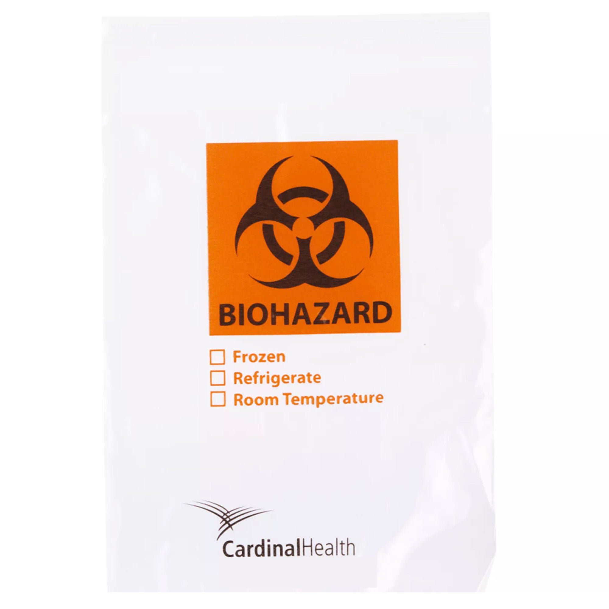 Cardinal™ Specimen Transport Bag, Biohazard Pictogram, Zip Closure, 6 x 9 Inch
