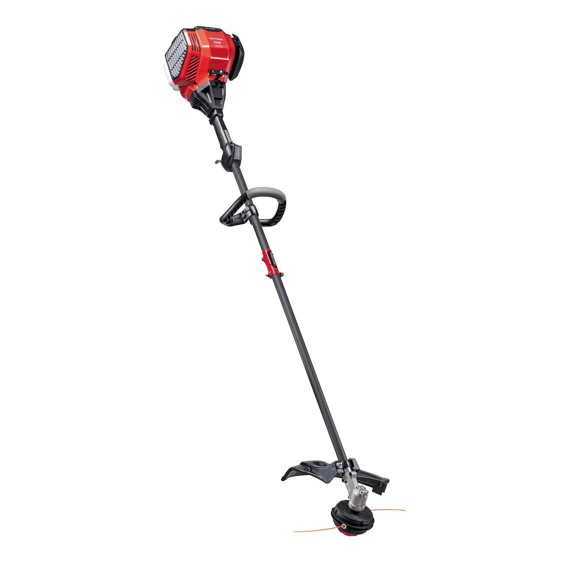 Left profile of  Weedwacker 30 C C 4 cycle 17 inch attachment capable straight shaft gas trimmer.