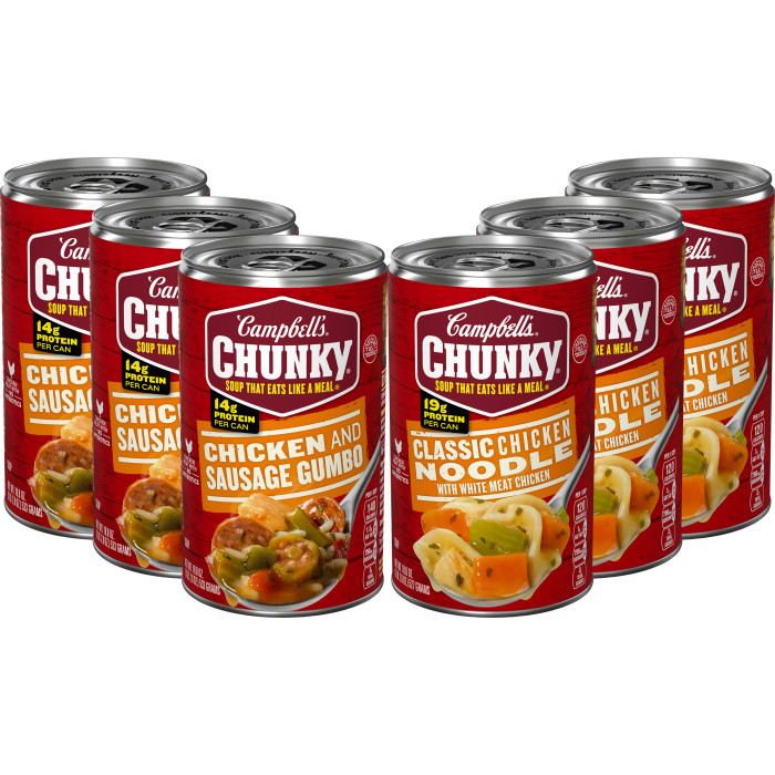 Chicken Noodle Soup and Chicken and Sausage Gumbo Variety