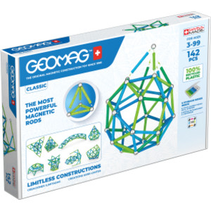 Classic Magnetic Building Set, Green Line Color, 142 Pieces