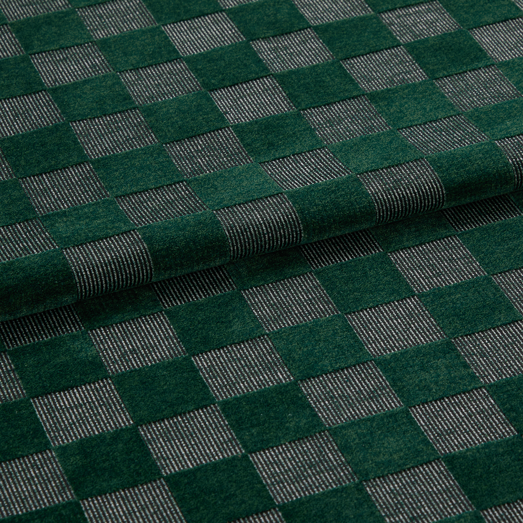 Checkerboard Emerald Curtains