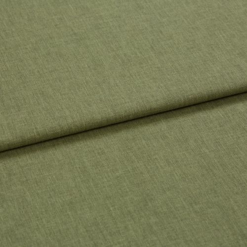 Olive-green woven fabric, folded across the frame creating a horizontal ridge; texture appears linen-like; close-up, evenly lit studio setting emphasizing the weave and subtle heathered shading.