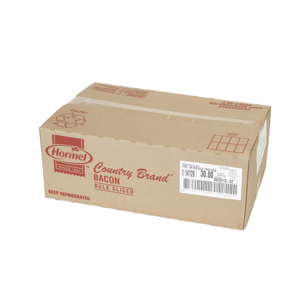 COUNTRY BRAND(tm) Bacon, Thick, Bulk, 2/15 lb . C1RA - Front Right Closed Case (Hi Res)