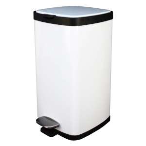 Impact, Step-On, 4.5 gal, Metal, White, Rectangle, Receptacle