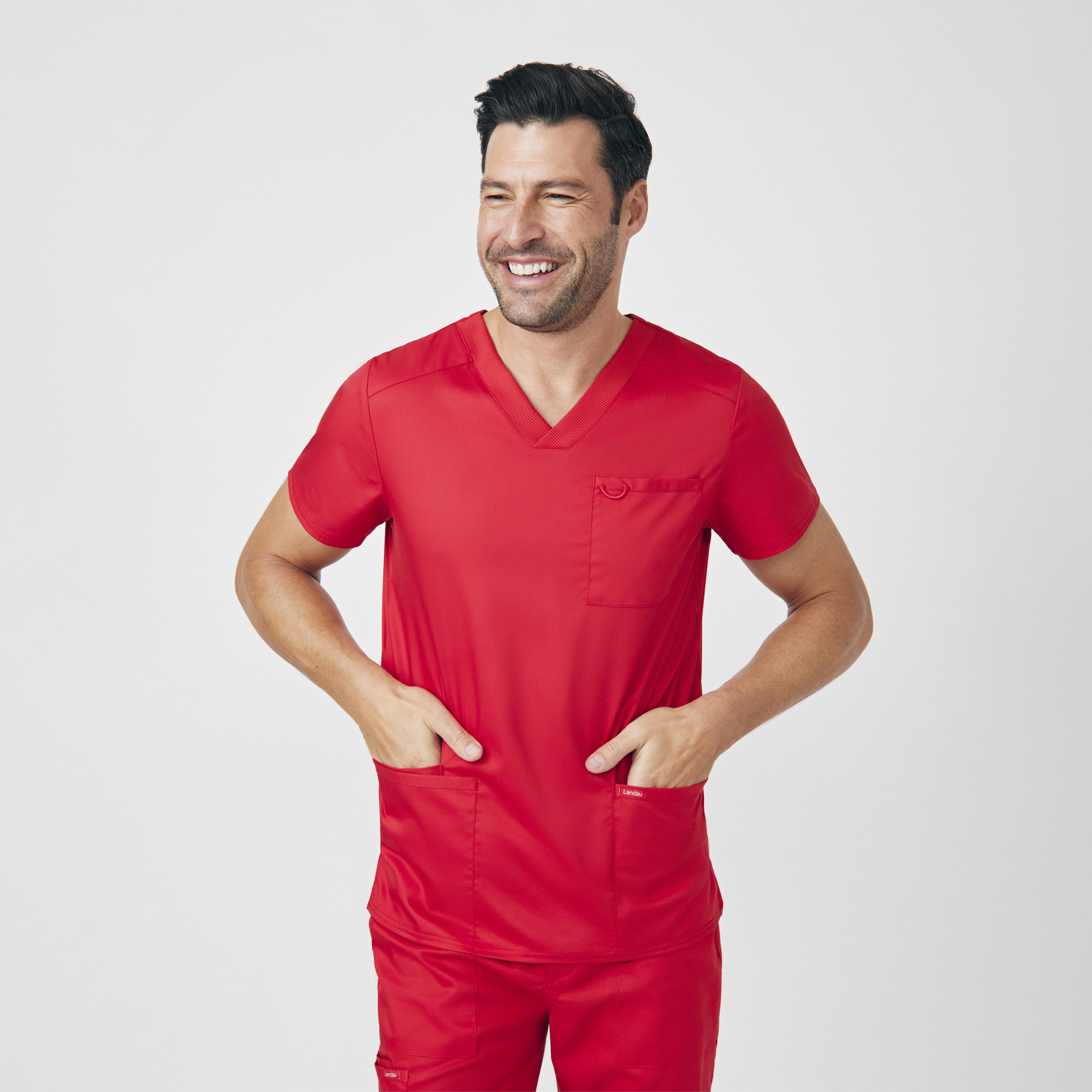 Landau ProFlex Men&#8216;s 4-Pocket V-Neck Scrub Top-Landau