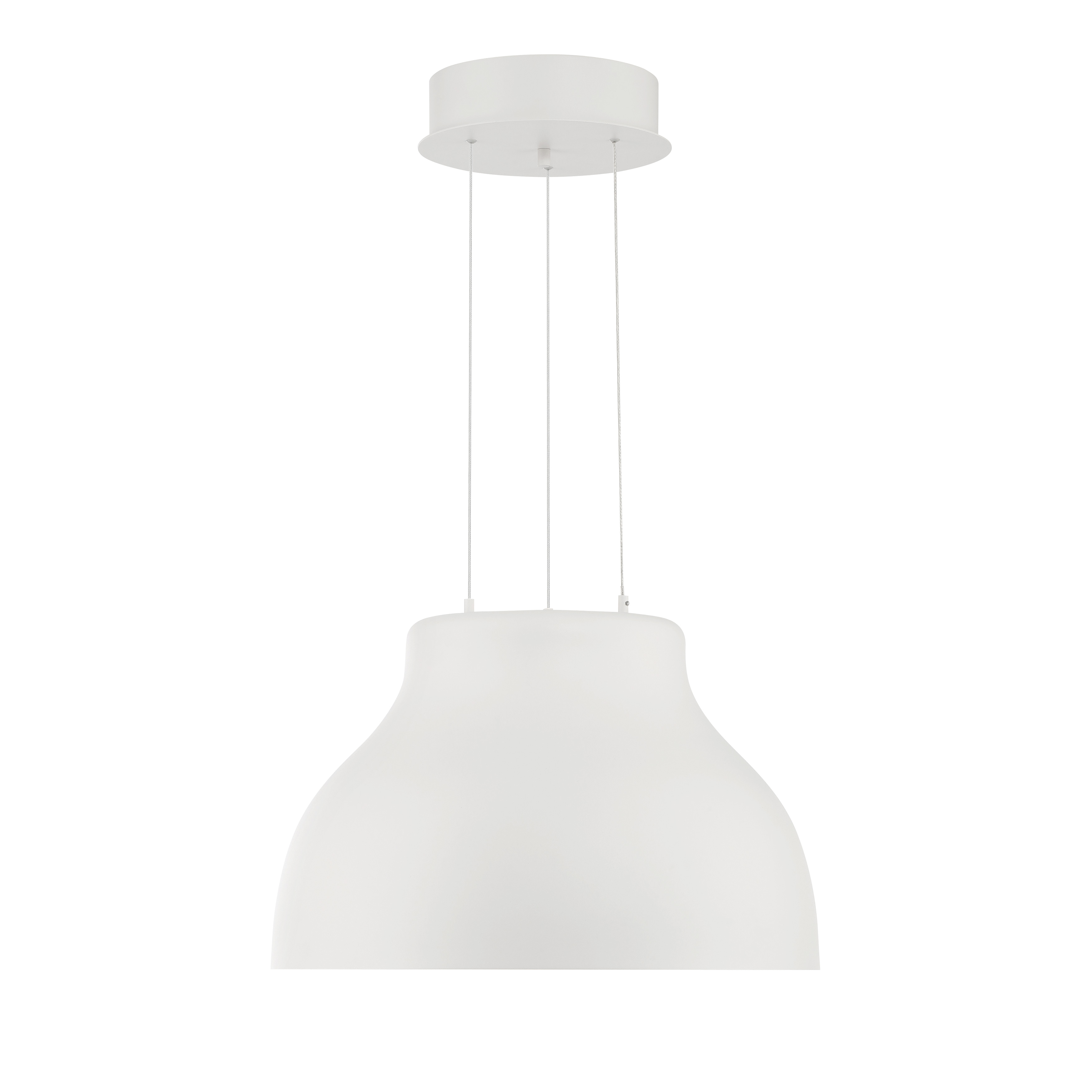 The Kettle Up pendant combines classic dome styling with modern LED efficiency in a versatile matte white finish. Its 16.75-inch width makes it perfect for kitchen islands, dining areas, or as a focal point in smaller spaces. - alternate view