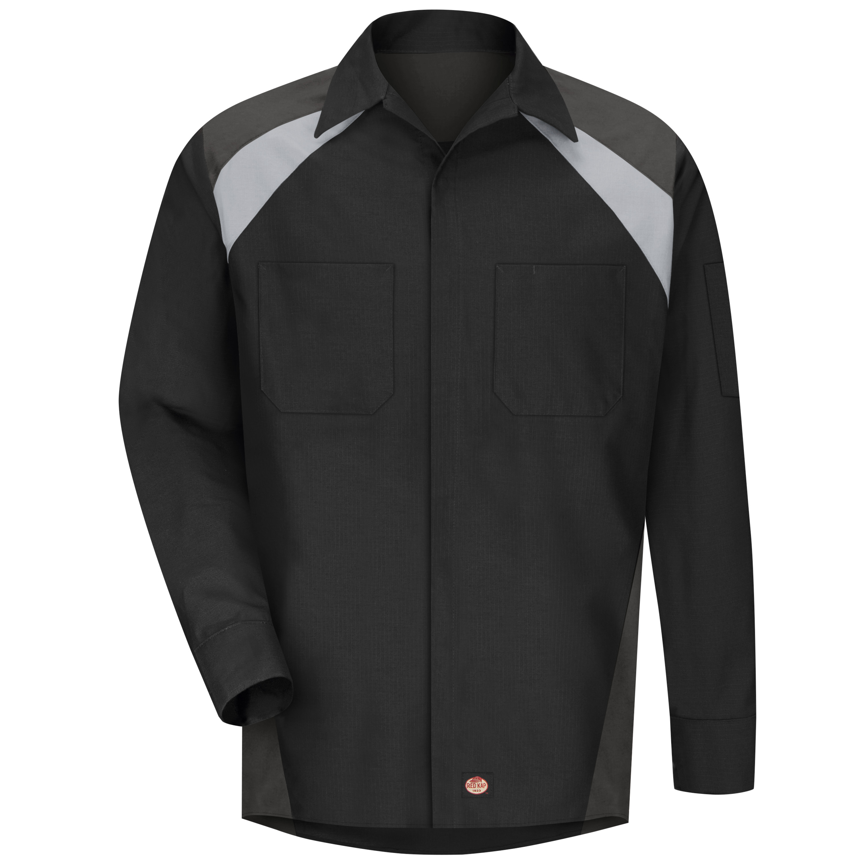 Red Kap Men's Long Sleeve Tri-Color Shop Shirt - Picture 7 of 16