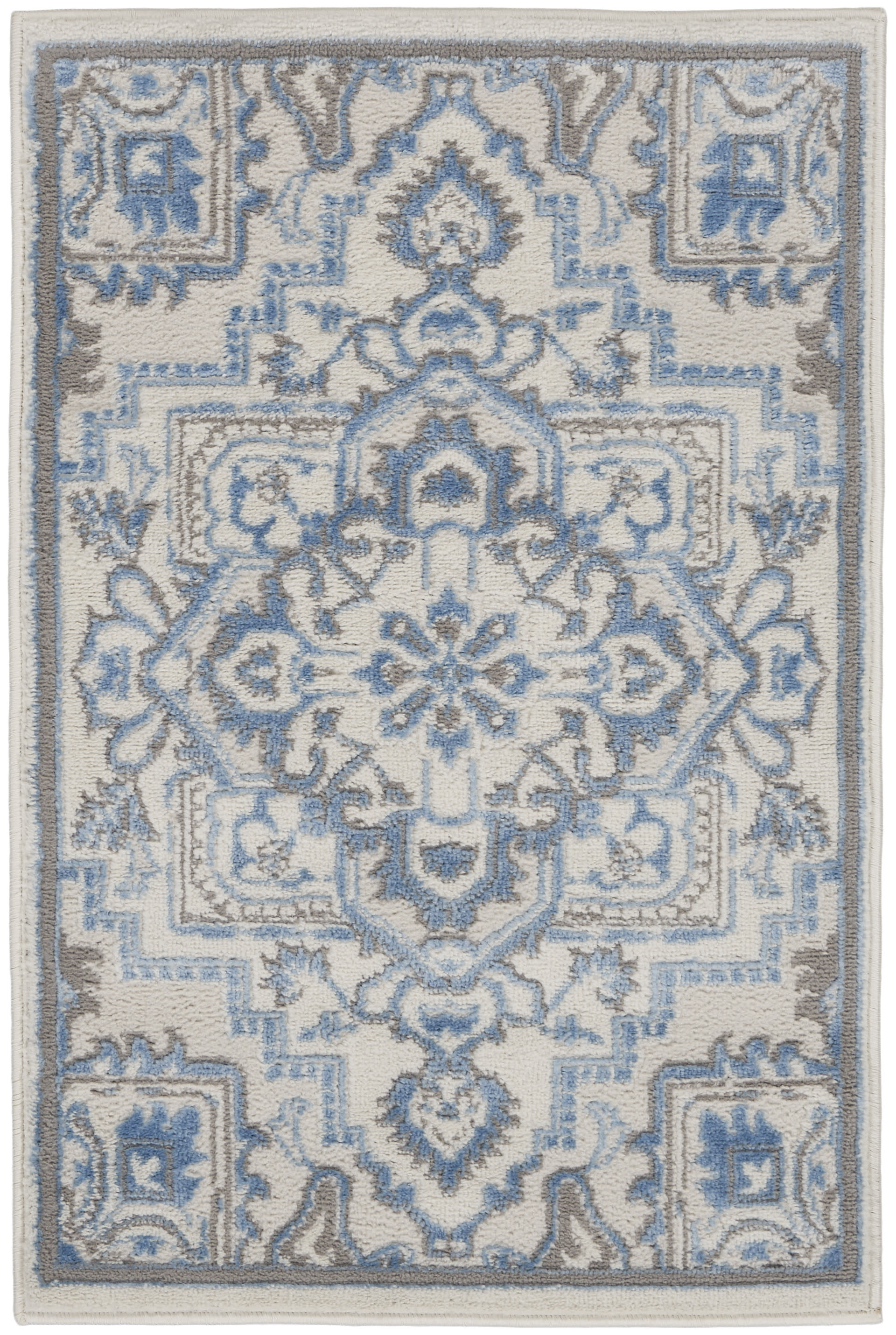 Nourison Elation 2' x 3' Ivory Blue Bohemian Indoor Rug