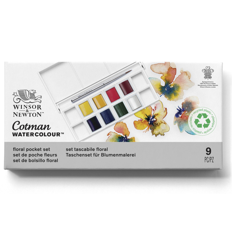 Cotman Watercolor Floral Pocket Set, 8 Colors