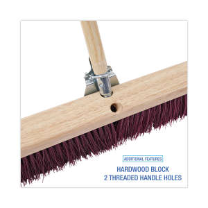 Boardwalk, 36in, Floor Brush Head, Polypropylene Bristles, Maroon