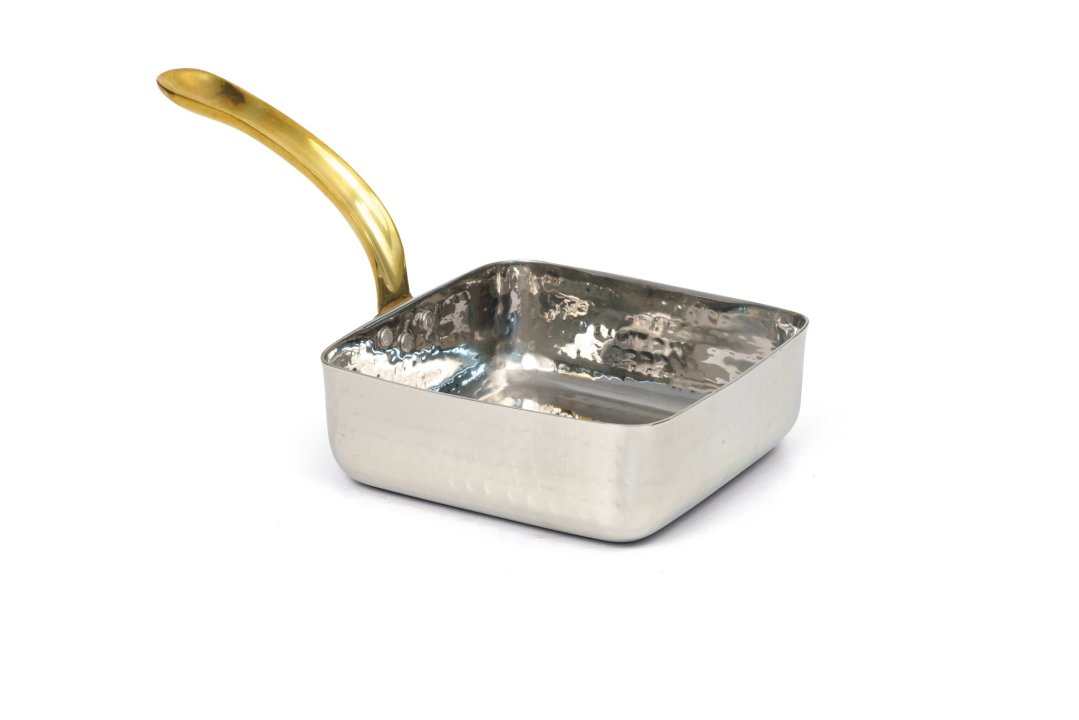 Mini poêle carrée en acier inoxydable de 12 cm