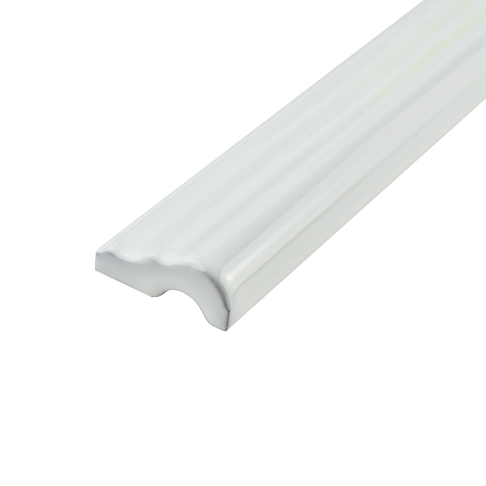 Blanco Brillo Zen 1-1/4 in. x 7-7/8 in. Ceramic Wall Trim