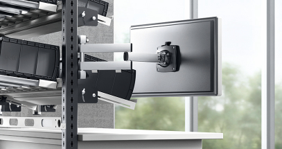 Position monitors and accessories in the proper position to prevent neck, back and eye strain.