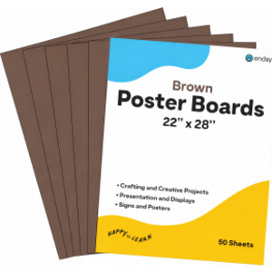 Poster Board, 22 x 28 in, Brown, 50 Pack